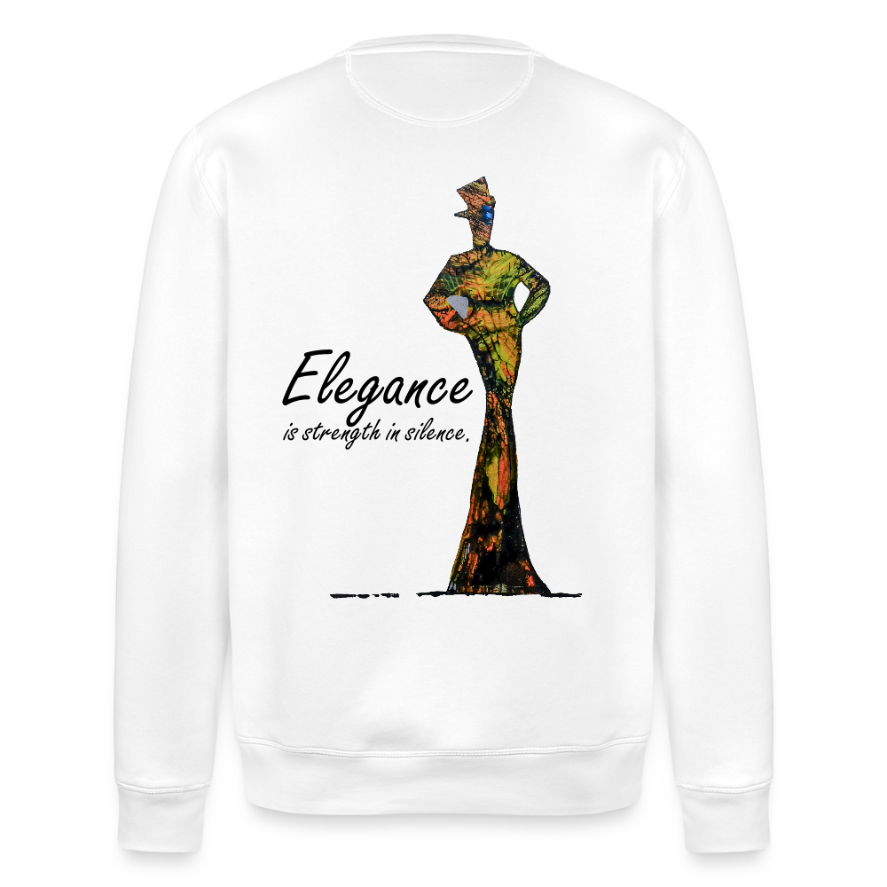 Unisex Bio Pullover Elegance Backprint - Weiß