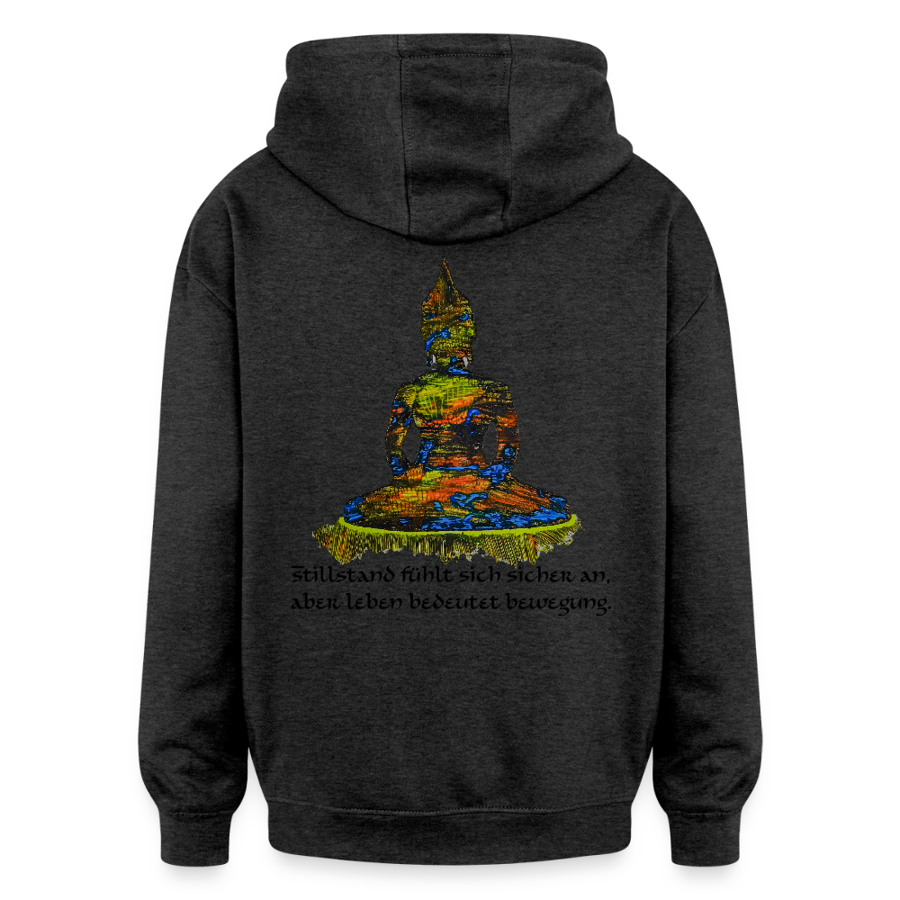 Oversized Unisex Hoodie Buddha Backprint - Anthrazit