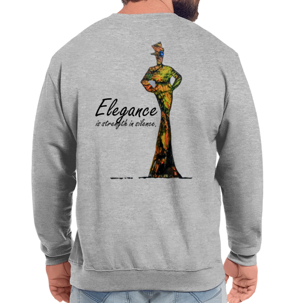 Unisex Pulli Elegance Backprint - Weißgrau meliert