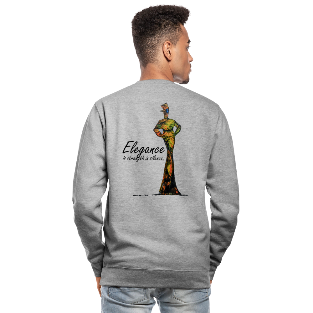 Unisex Pulli Elegance Backprint - Weißgrau meliert