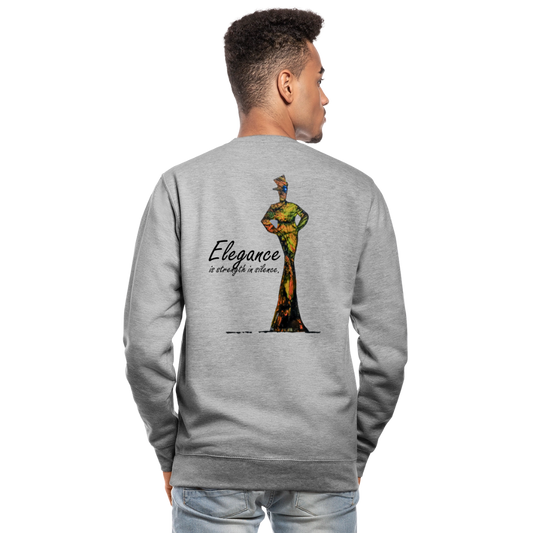 Unisex Pulli Elegance Backprint - Weißgrau meliert