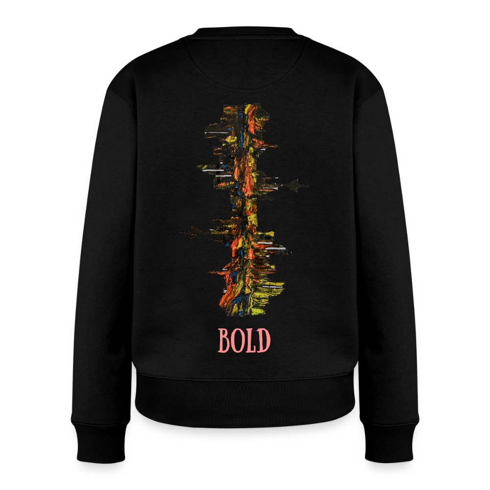 Frauen Pulli Düsseldorfer Skyline Backprint - Schwarz