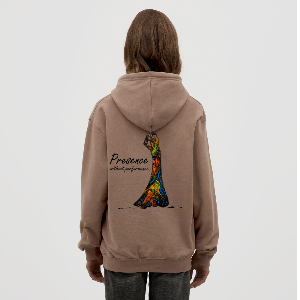 Unisex Hoodie Presence Backprint - Mokka