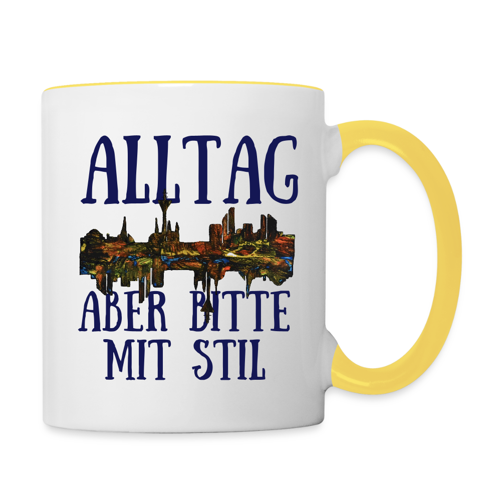 Tasse - Weiß/Gelb