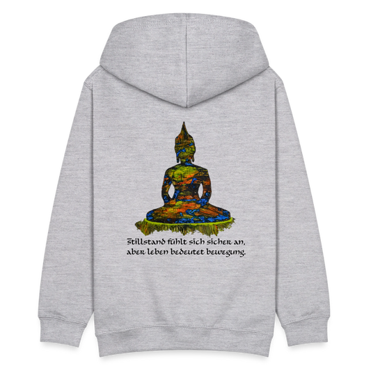 Teenagers Hoodie Buddha Backprint - Hellgrau meliert