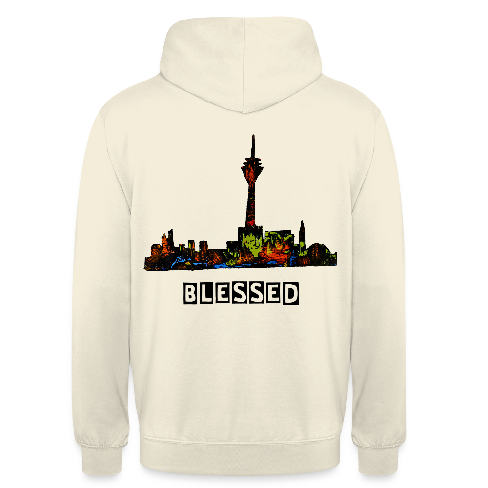Unisex Hoodie Düsseldorfer Skyline Backprint - Vanille-Milchshake