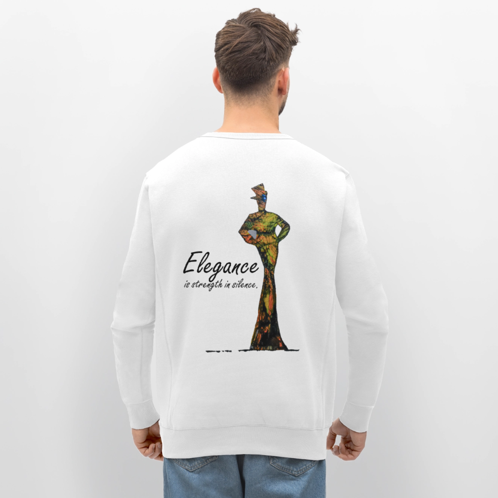 Unisex Bio Pullover Elegance Backprint - Weiß