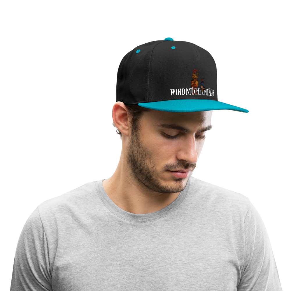 Kontrast Snapback Cap - Schwarz/Türkis