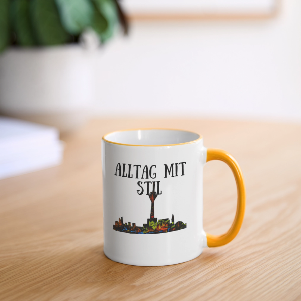 Tasse - Weiß/Gelb