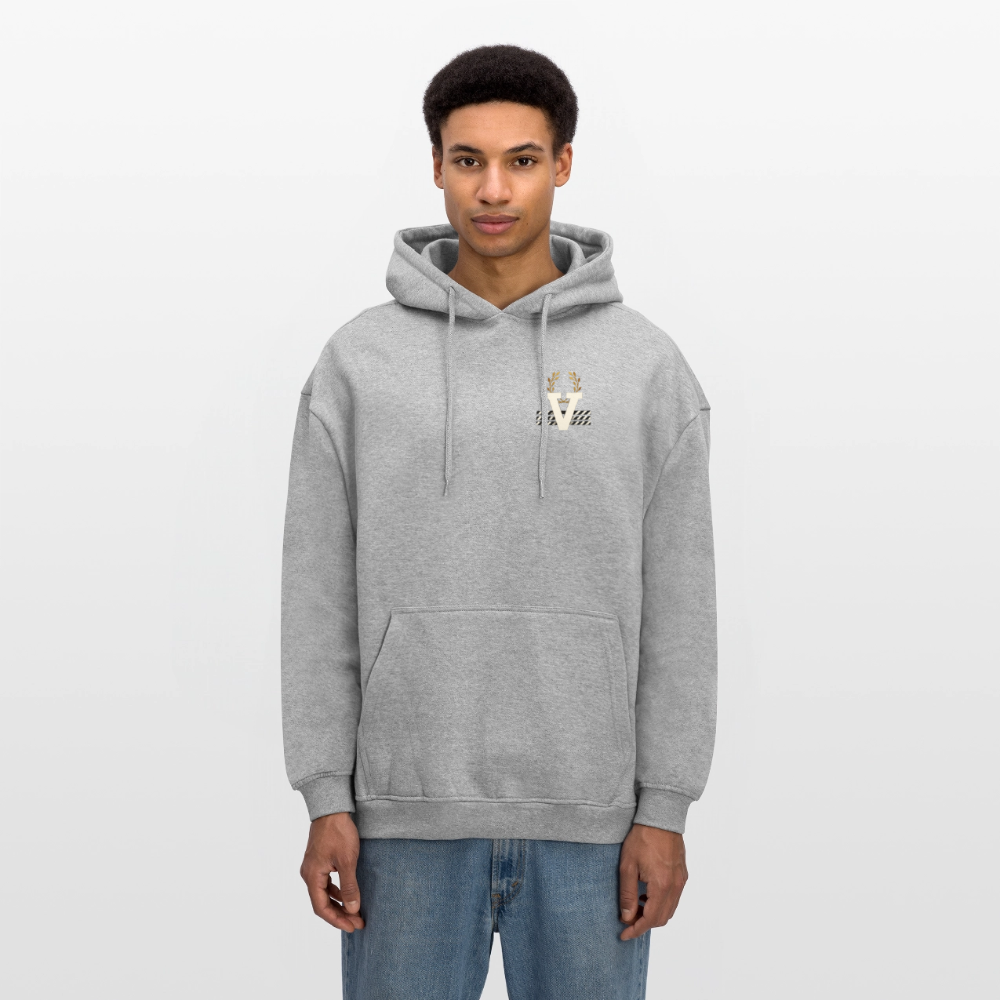Oversized Unisex Hoodie Düsseldorferskyline Backprint - Grau meliert
