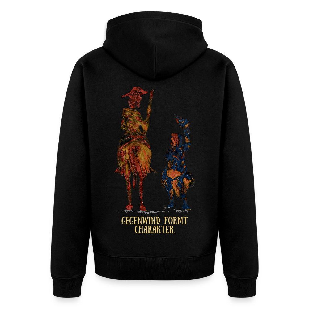 Männer Kapuzenjacke Don Quixote Backprint - Schwarz