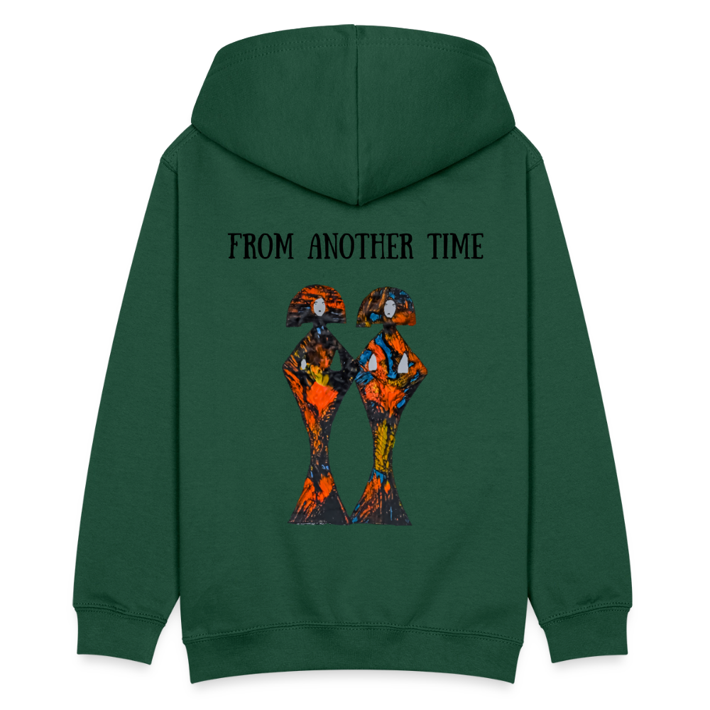 Teenager Hoodie Geishas Backprint - Flaschengrün