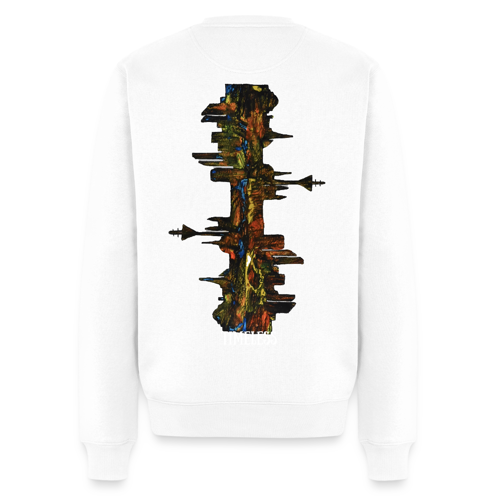 Männer Pulli Düsseldorfer Skyline Backprint - Weiß