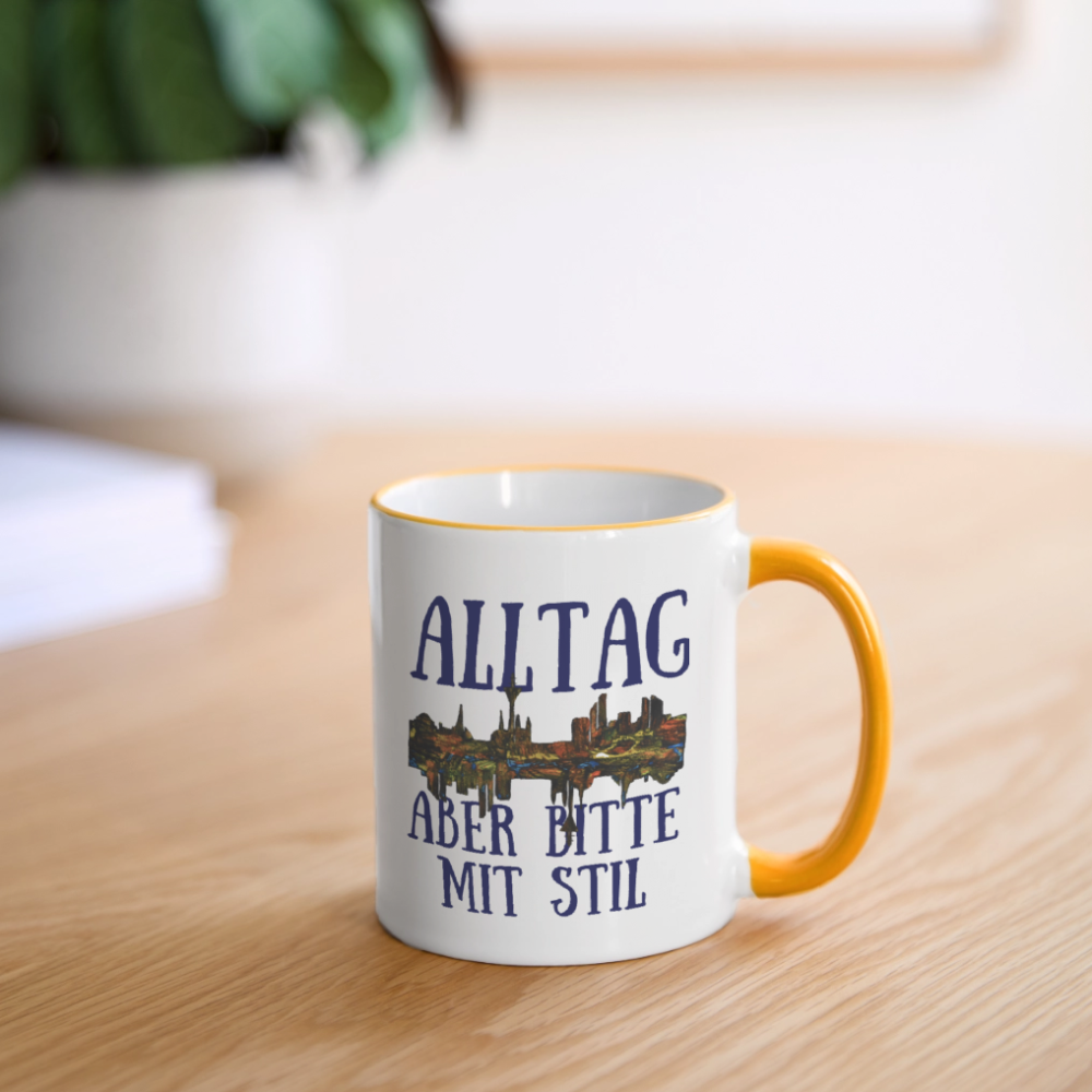 Tasse - Weiß/Gelb