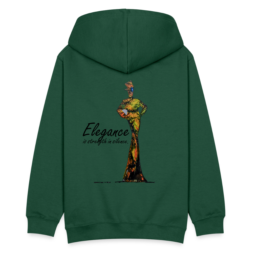 Teenager Hoodie Elegance Backprint - Flaschengrün
