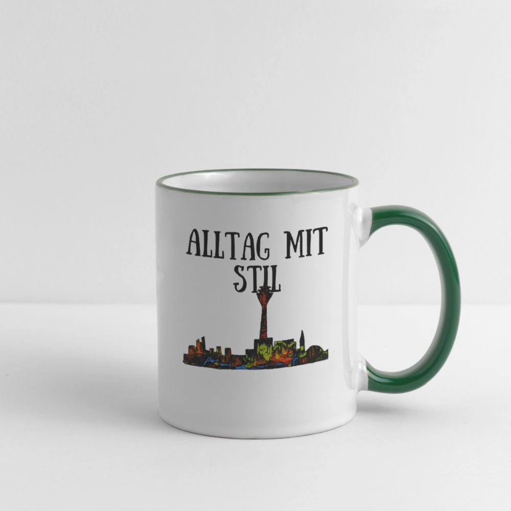 Tasse - Weiß/Dunkelgrün