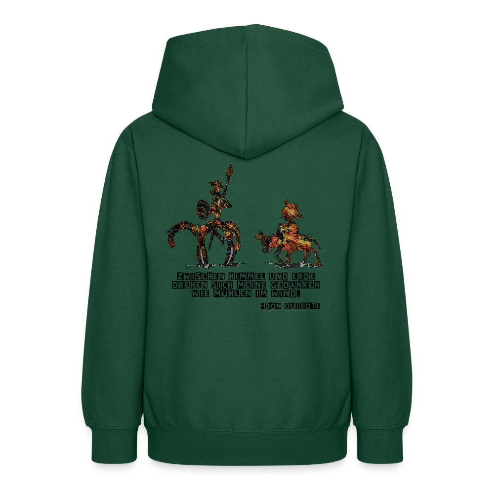 Teenager Hoodie Don Quixote Backprint - Flaschengrün