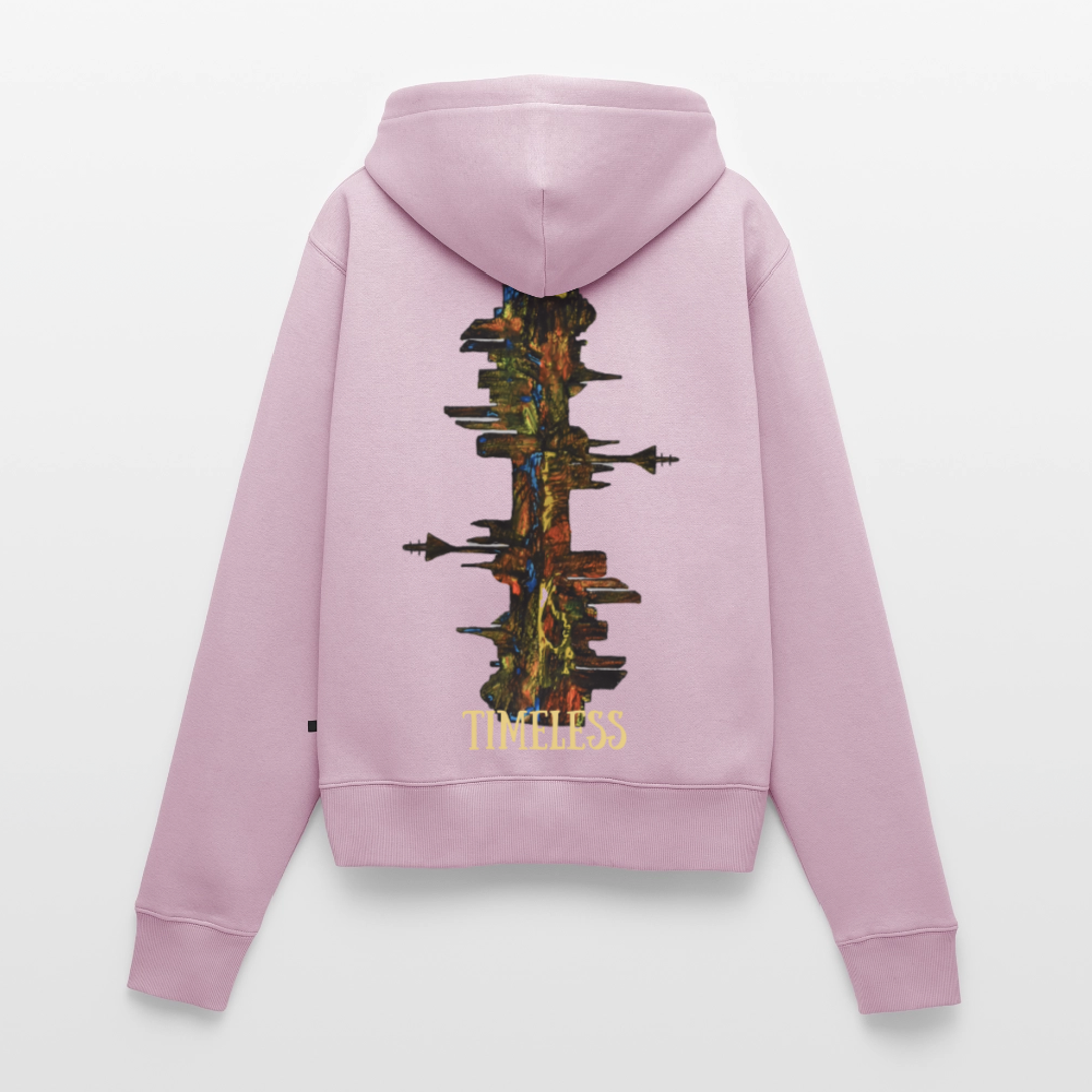 Frauen Kapuzenjacke Düsseldorfer Skyline Backprint - Altrosa