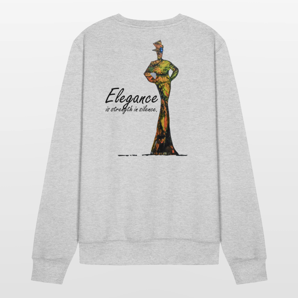 Unisex Pulli Elegance Backprint - Weißgrau meliert