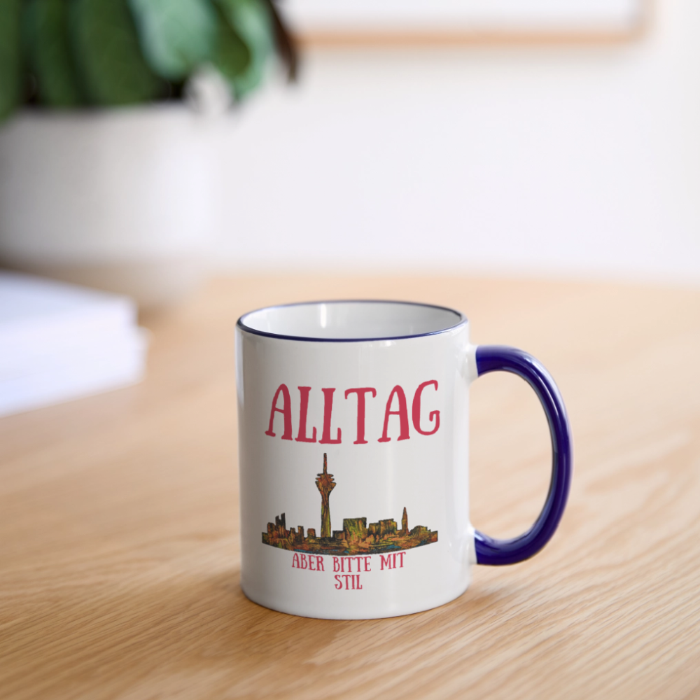 Tasse - Weiß/Kobaltblau