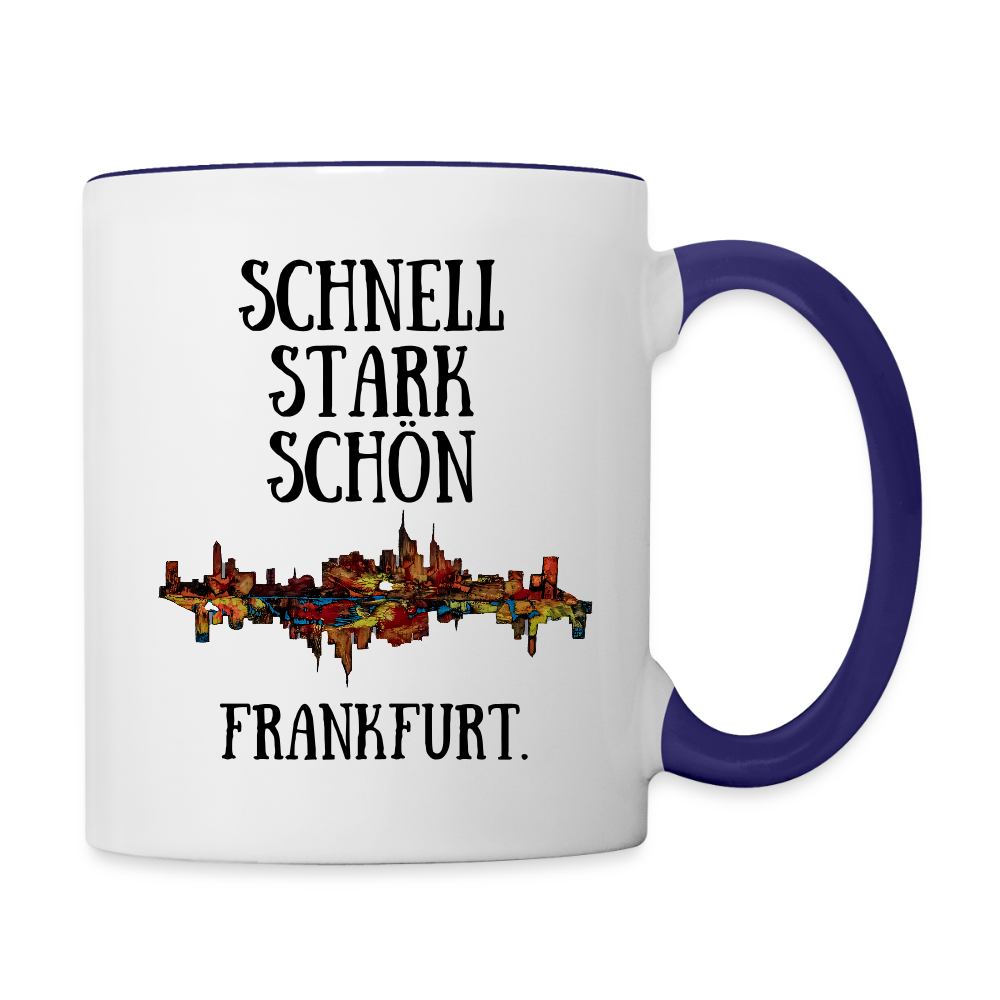 Tasse - Weiß/Kobaltblau