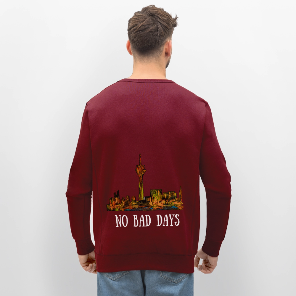 Unisex Bio Pulli Düsseldorfer Skyline Backprint - Burgunderrot