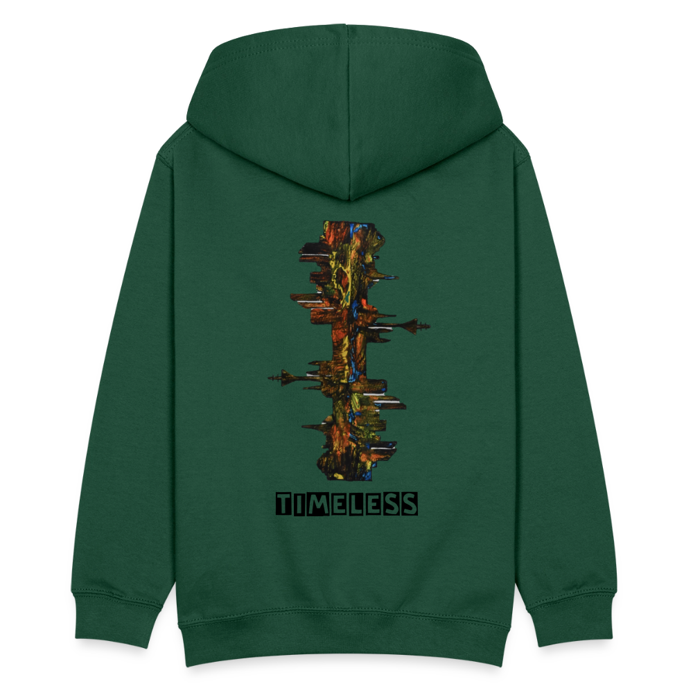 Teenager Hoodie Düsseldorfer Skyline Backprint - Flaschengrün