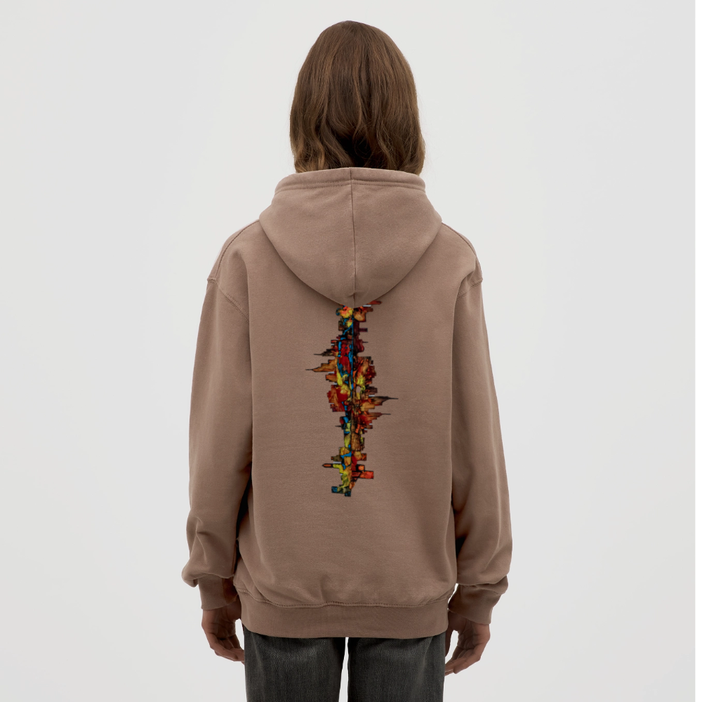 Unisex Hoodie Frankfurter Skyline Backprint - Mokka