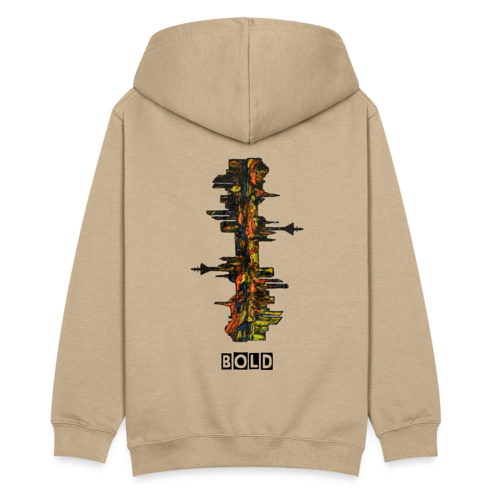 Teenager Hoodie Düsseldorfer Skyline Backprint - Sand