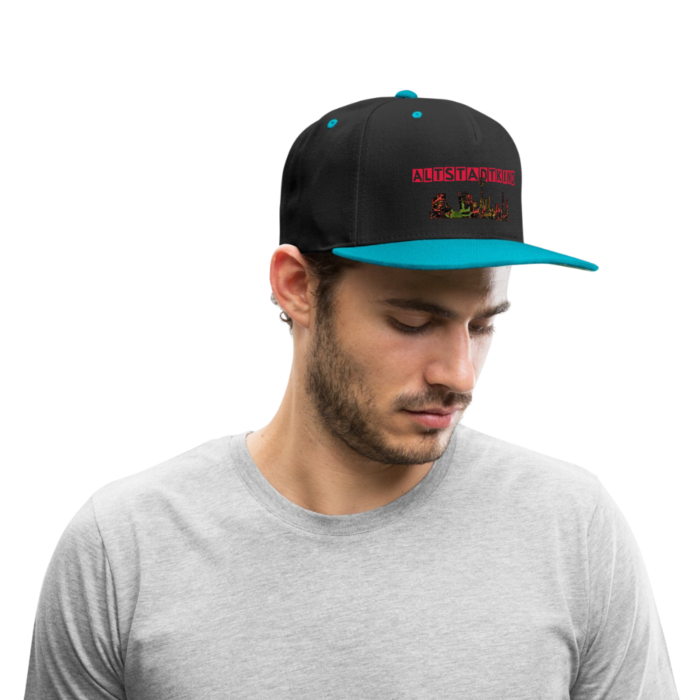 Kontrast Snapback Cap - Schwarz/Türkis