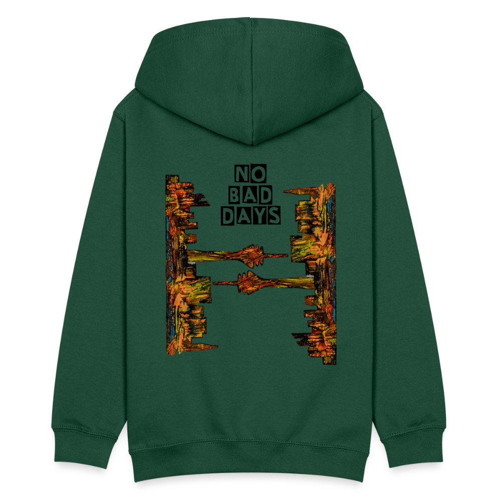 Teenager Hoodie Düsseldorfer Skyline Backprint - Flaschengrün