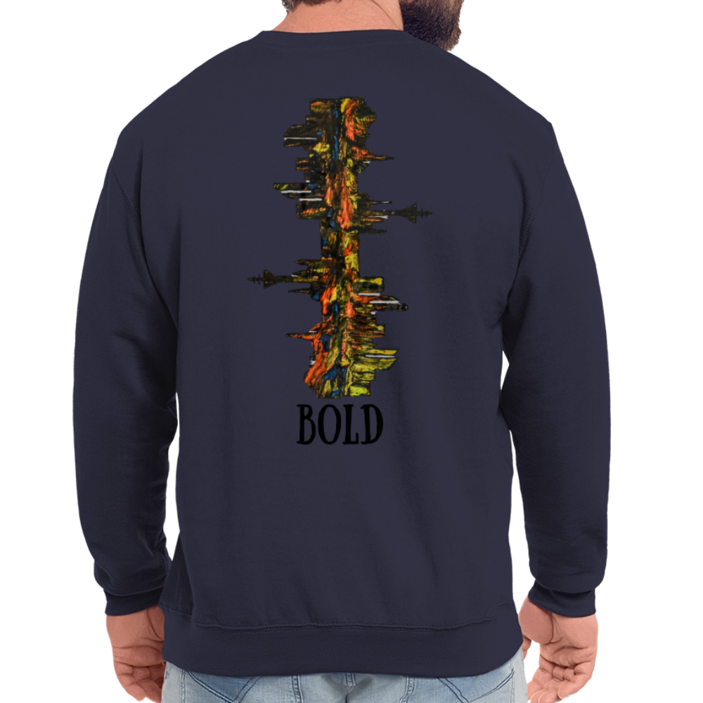 Unisex Pulli Düsseldorfer Skyline Backprint - Navy