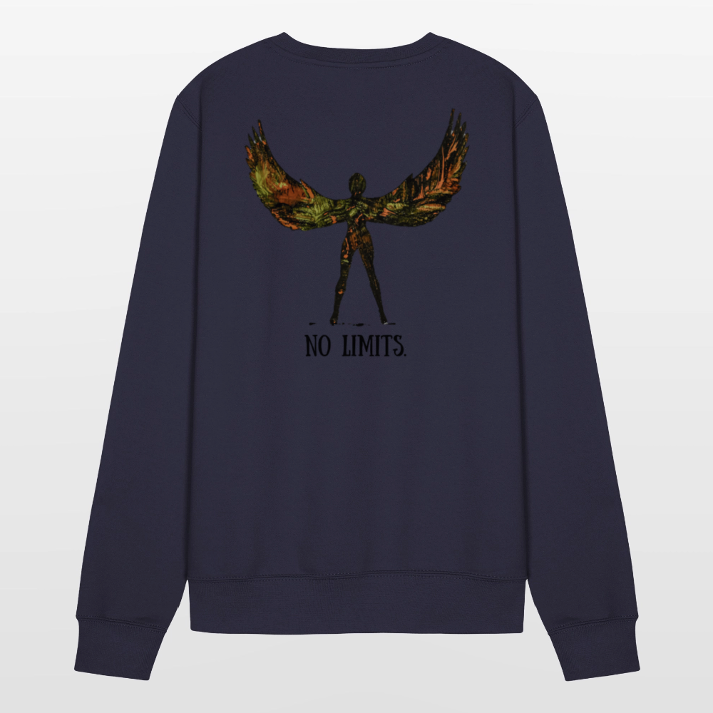Unisex Pulli Angel Backprint - Navy