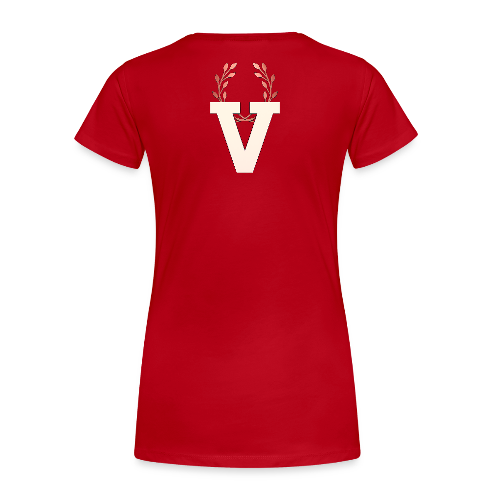 Frauen Premium T-Shirt Düsseldorfer Skyline V.3 - Rot