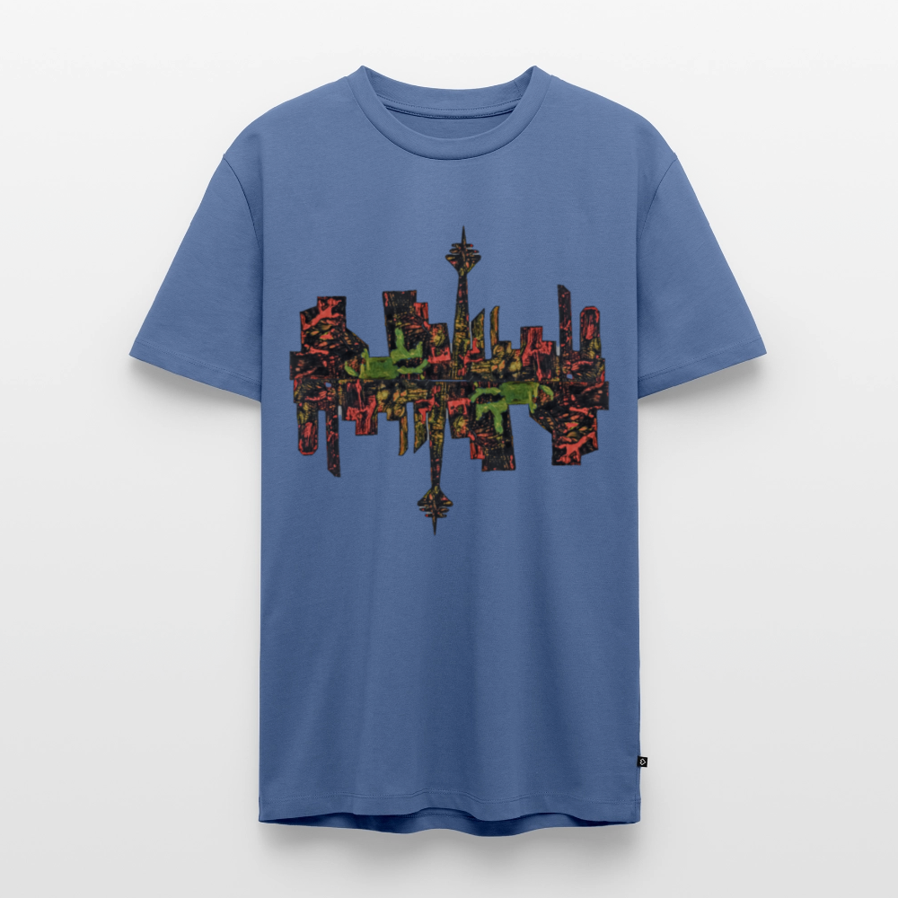 Männer Premium T-Shirt Düsseldorfer Skyline V.9 - Taubenblau