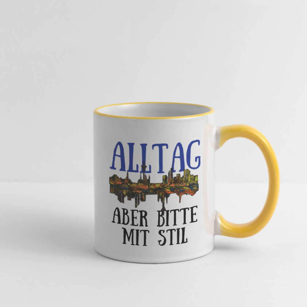 Tasse - Weiß/Gelb