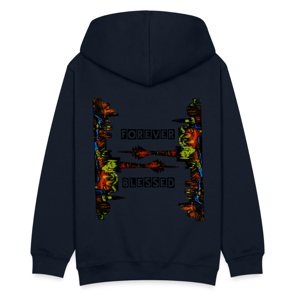 Teenger Hoodie Düsseldorfer Skyline Backprint - Navy