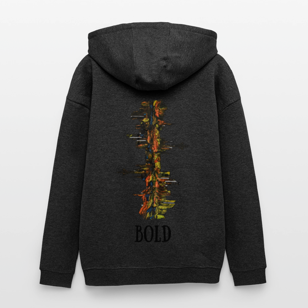 Oversized Unisex Hoodie Düsseldorfer Skyline Backprint - Anthrazit