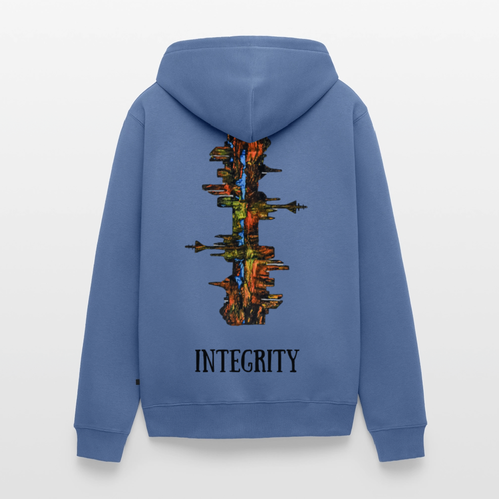 Männer Kapuzenjacke Düsseldorfer Skyline Backprint - Taubenblau