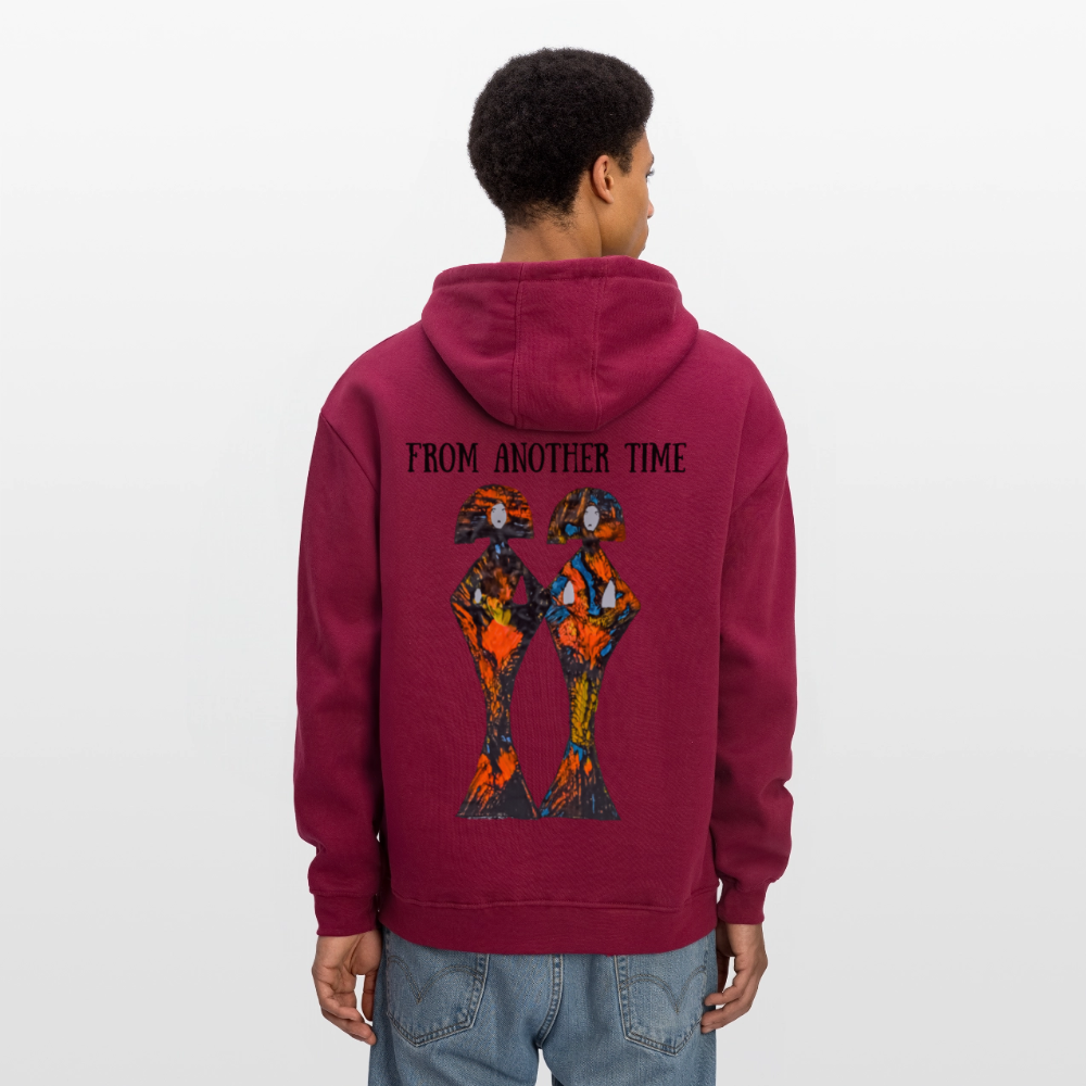 Oversized Unisex Hoodie Geishas Backprint - Burgunderrot