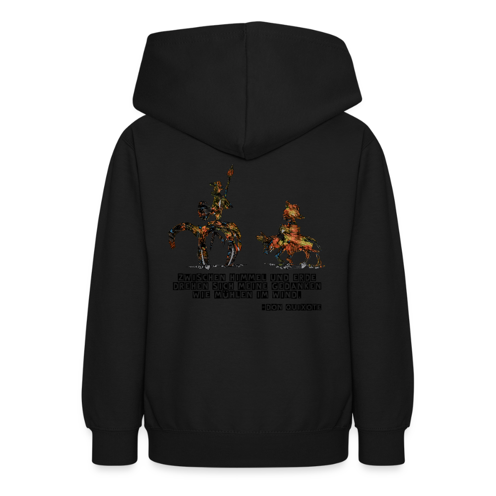 Teenager Hoodie Don Quixote Backprint - Schwarz