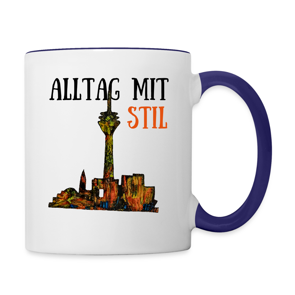 Tasse - Weiß/Kobaltblau