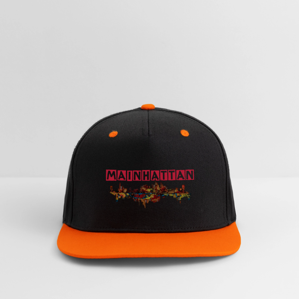 Kontrast Snapback Cap - Schwarz/Neonorange