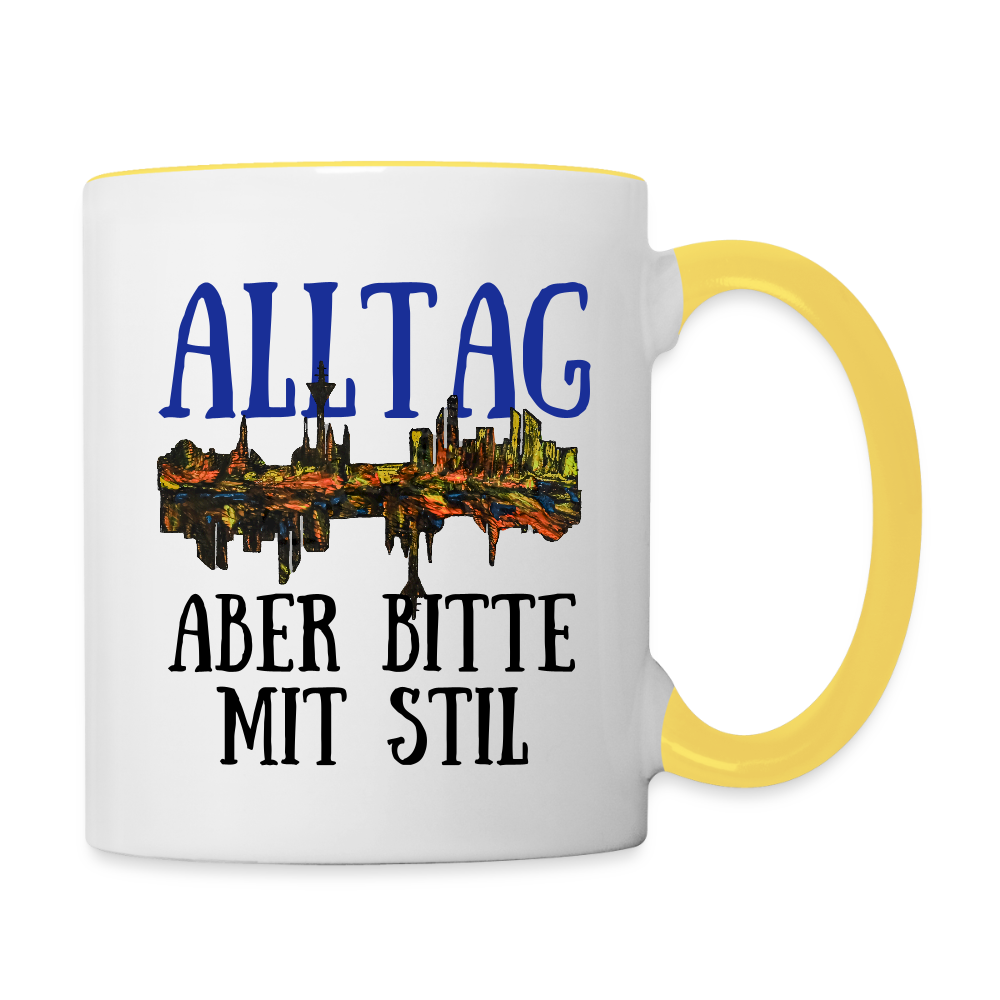 Tasse - Weiß/Gelb