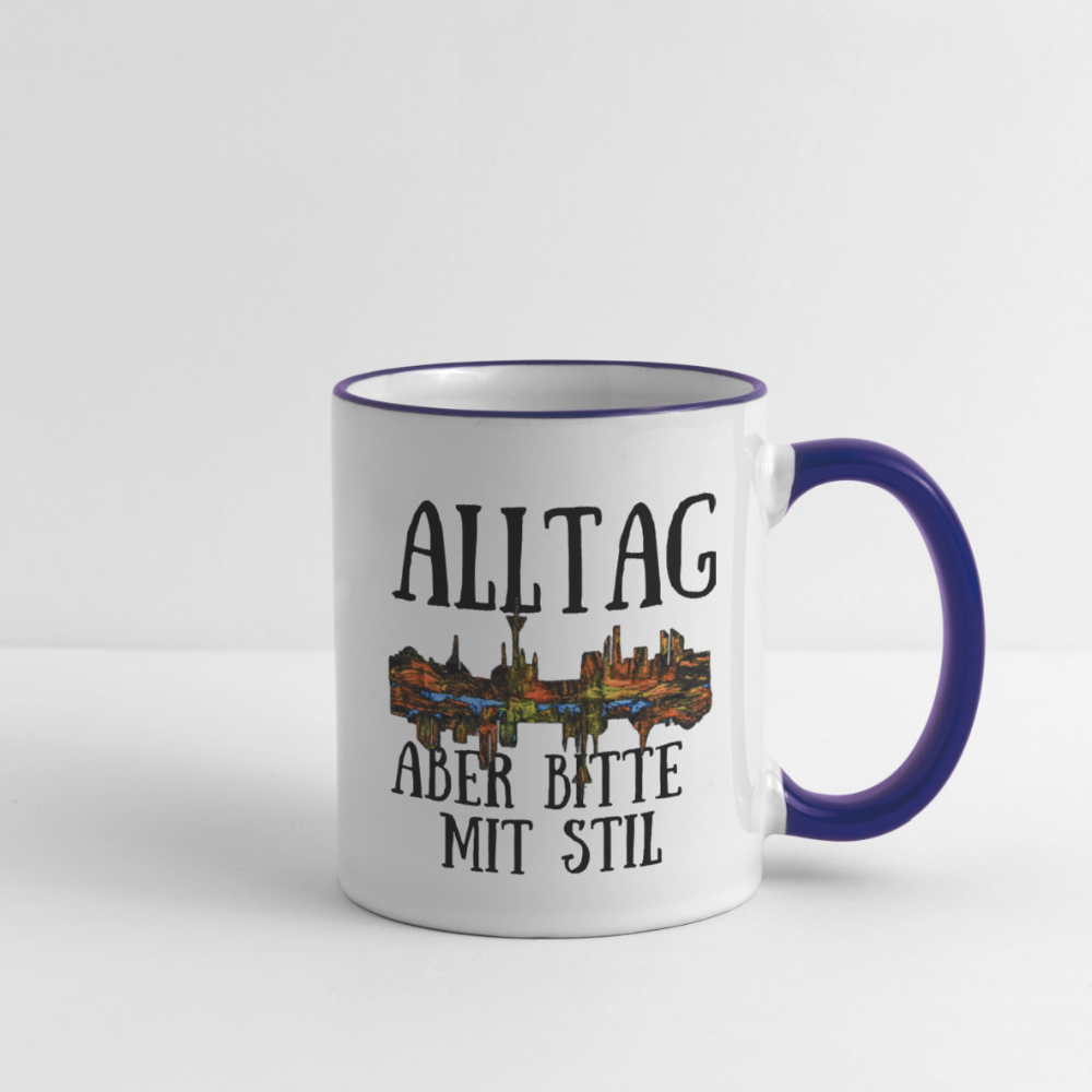 Tasse - Weiß/Kobaltblau