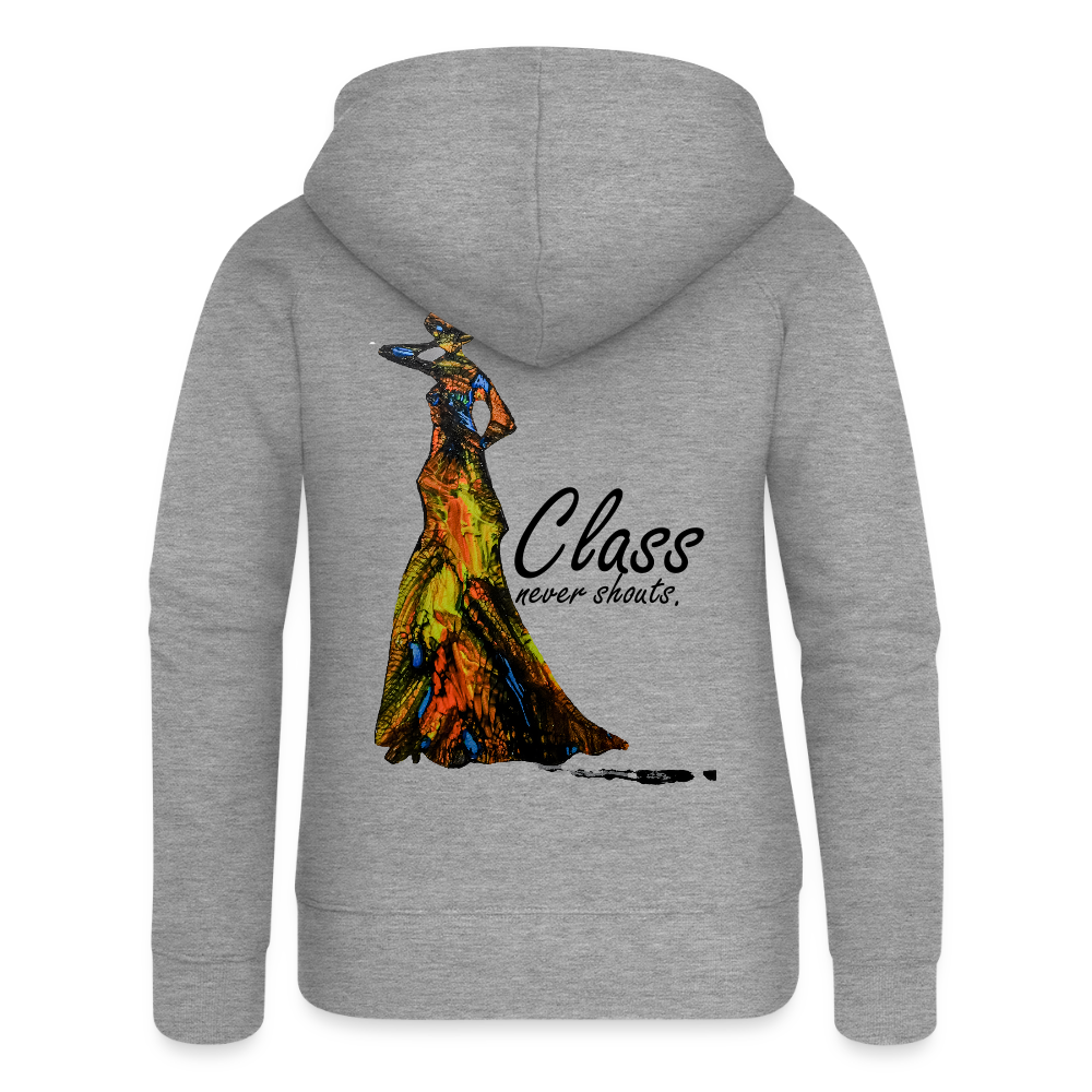 Frauen Kapuzenjacke Class Backprint - Grau meliert