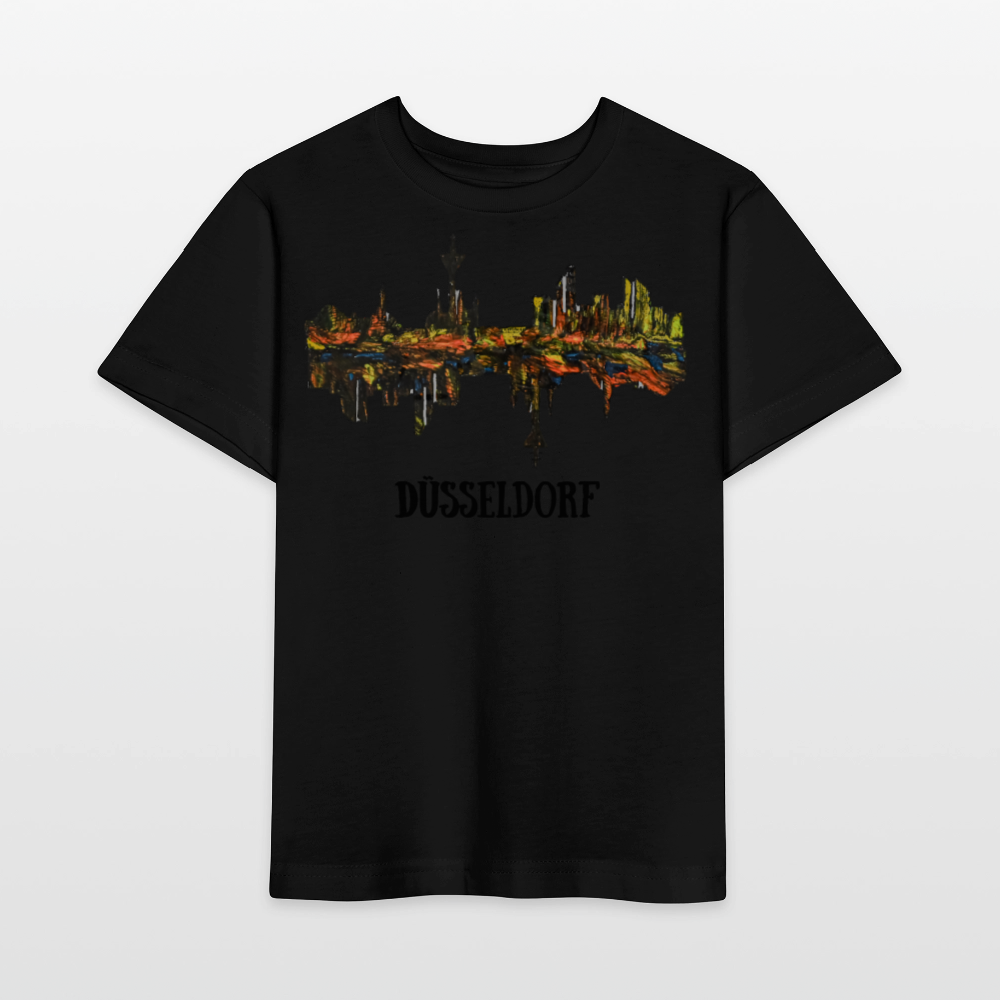 Unisex Kinder T-Shirt Düsseldorfer Skyline V.3 - Schwarz
