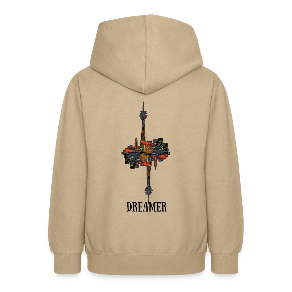 Teenager Hoodie Düsseldorferskyline Backprint - Sand