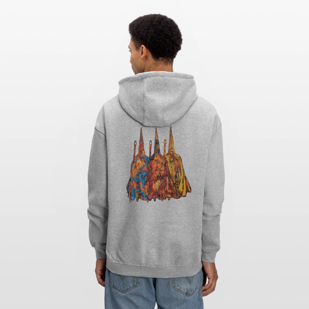 Oversized Unisex Hoodie Nazzarener Backprint - Grau meliert