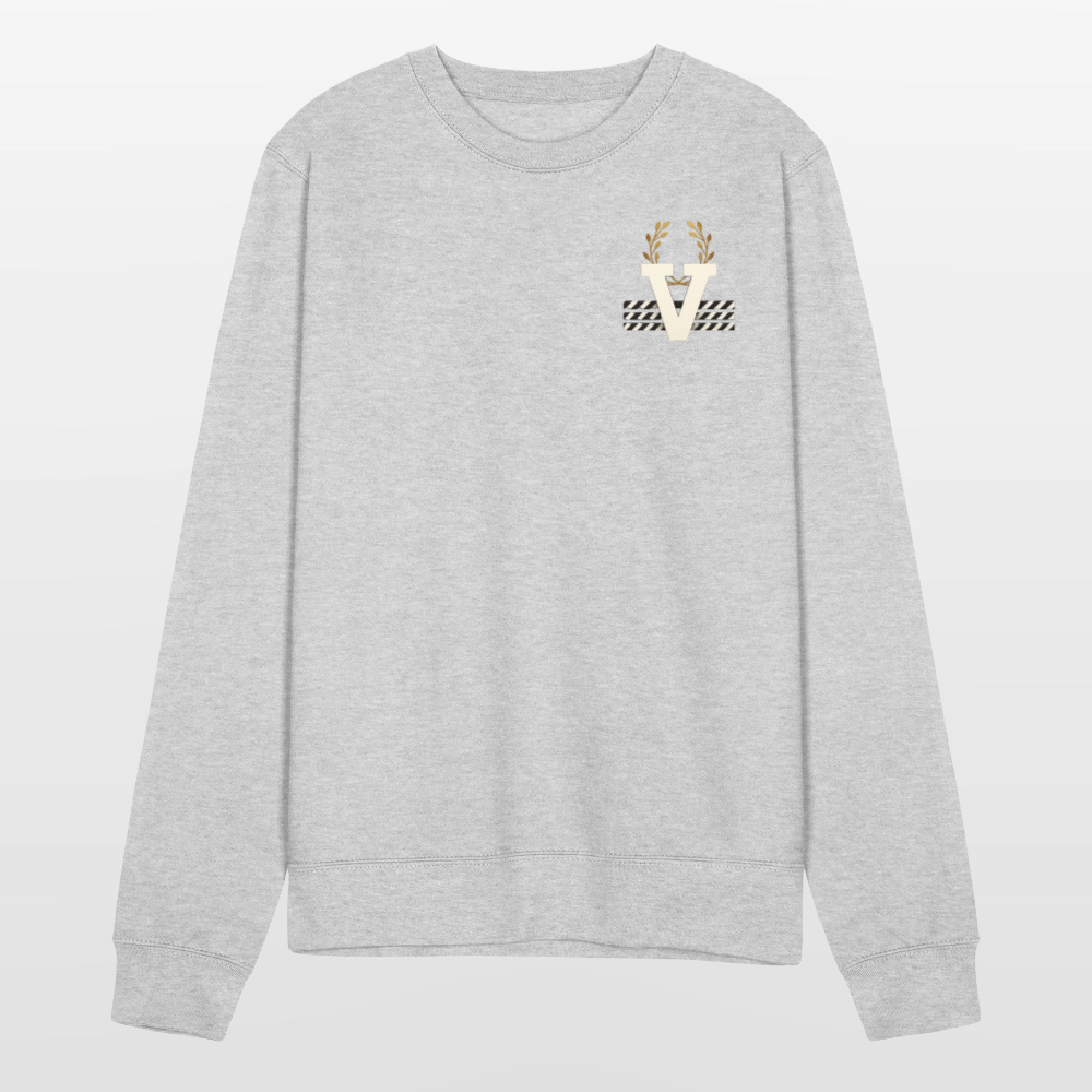 Unisex Pulli Düsseldorfer Skyline Backprint - Weißgrau meliert